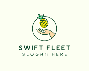 Hand Pineapple Fruit  logo design