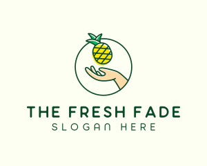 Hand Pineapple Fruit  logo design