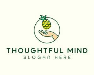 Hand Pineapple Fruit  logo design