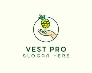 Hand Pineapple Fruit  logo design