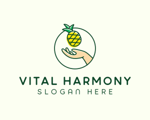 Hand Pineapple Fruit  logo design