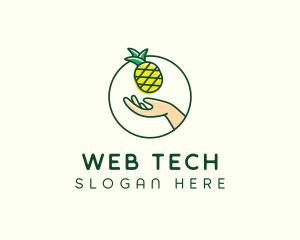 Hand Pineapple Fruit  logo design