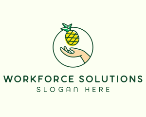 Hand Pineapple Fruit  logo design