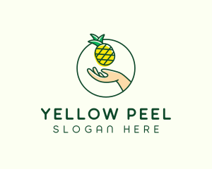 Hand Pineapple Fruit  logo design