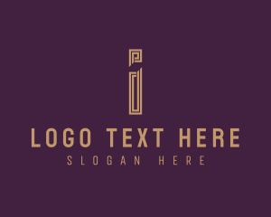 Luxury Stripe Letter I logo