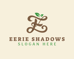 Brown Organic Letter E logo design