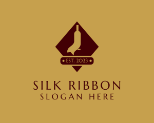 Wine Bottle Ribbon  logo design