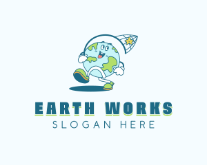 Earth Globe Environmental logo design