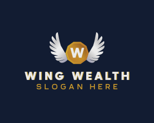 Winged Coin Cryptocurrency logo design