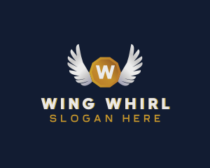 Winged Coin Cryptocurrency logo design