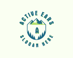 Forest Mountain Hiking logo design