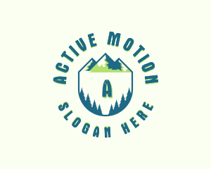 Forest Mountain Hiking logo design