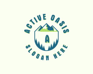 Forest Mountain Hiking logo design