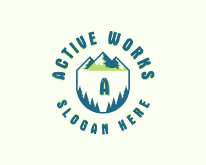 Forest Mountain Hiking logo design