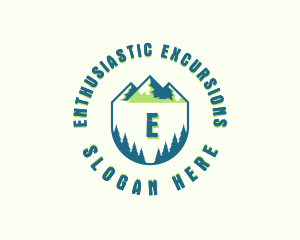 Forest Mountain Hiking logo design