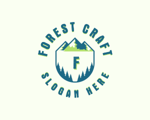 Forest Mountain Hiking logo design