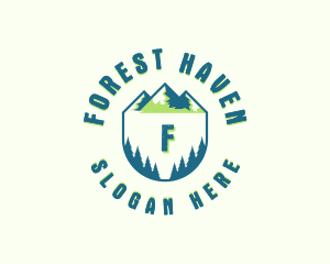 Forest Mountain Hiking logo design