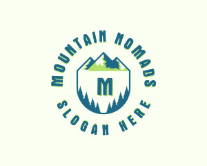 Forest Mountain Hiking logo design