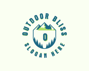 Forest Mountain Hiking logo design