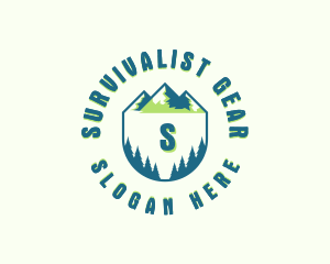 Forest Mountain Hiking logo design