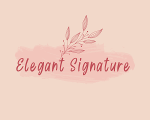 Cursive Branch  Watercolor logo design