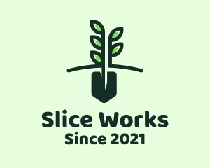 Gardening Plant Shovel logo design