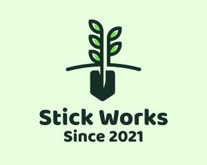 Gardening Plant Shovel logo design