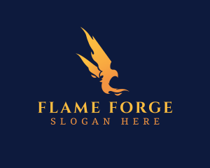 Blazing Flame Bird logo design