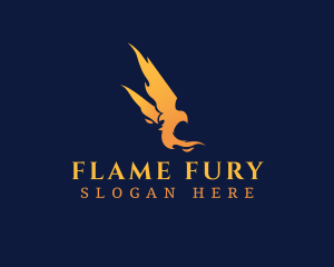 Blazing Flame Bird logo design