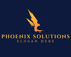 Blazing Flame Bird logo design