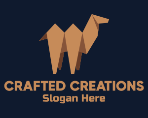 Brown Camel  Origami logo design