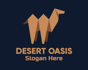 Brown Camel  Origami logo design