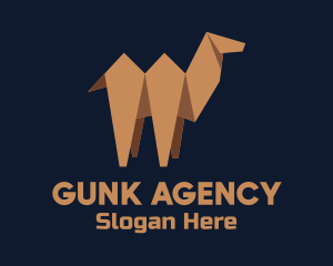 Brown Camel  Origami logo design