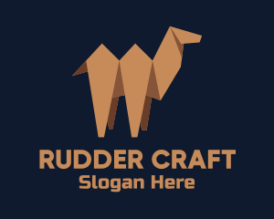 Brown Camel  Origami logo design