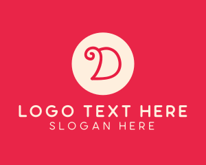 Pink Handwritten Letter D logo