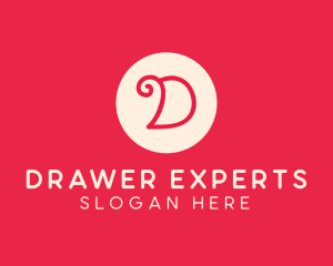 Pink Handwritten Letter D logo design