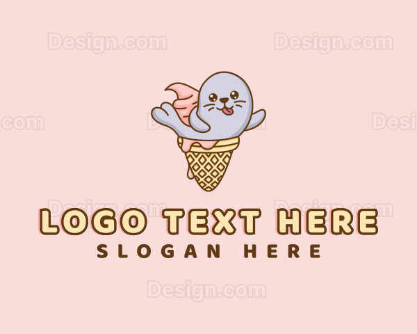 Ice Cream Cone Seal Logo