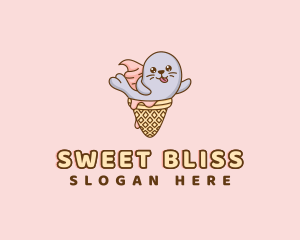 Ice Cream Cone Seal logo design