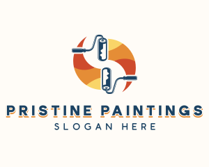 Paint Roller Painting logo design