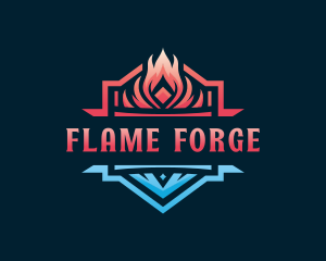 Fire Ice HVAC logo design