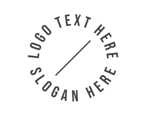 Minimal Circle Line Text logo design