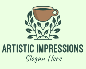 Coffee Cup Plant logo design