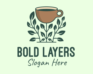 Coffee Cup Plant logo design