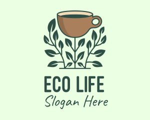 Coffee Cup Plant logo design