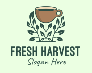 Coffee Cup Plant logo design