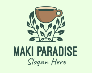 Coffee Cup Plant logo design