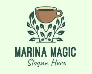 Coffee Cup Plant logo design