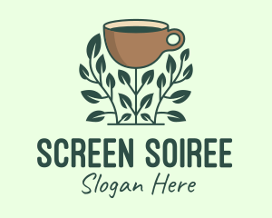 Coffee Cup Plant logo design