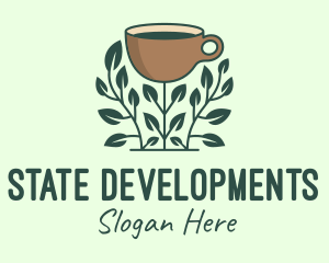 Coffee Cup Plant logo design