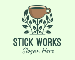 Coffee Cup Plant logo design